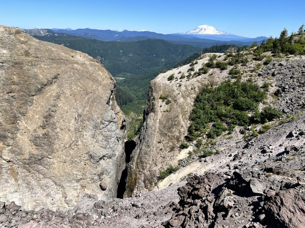 Incredible view of Ape Canyon with Rainier in the background.