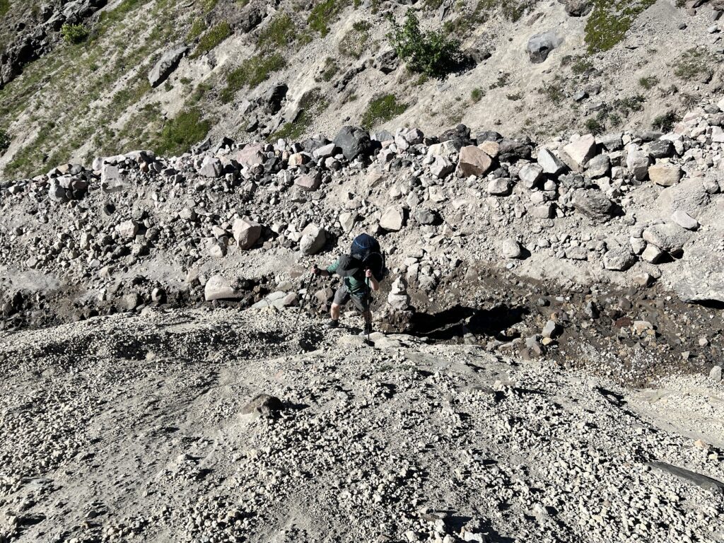 Day 2 starts with a climb on a steep hill.