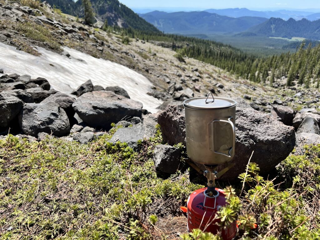 We decided to stop and melt snow for drinking water.