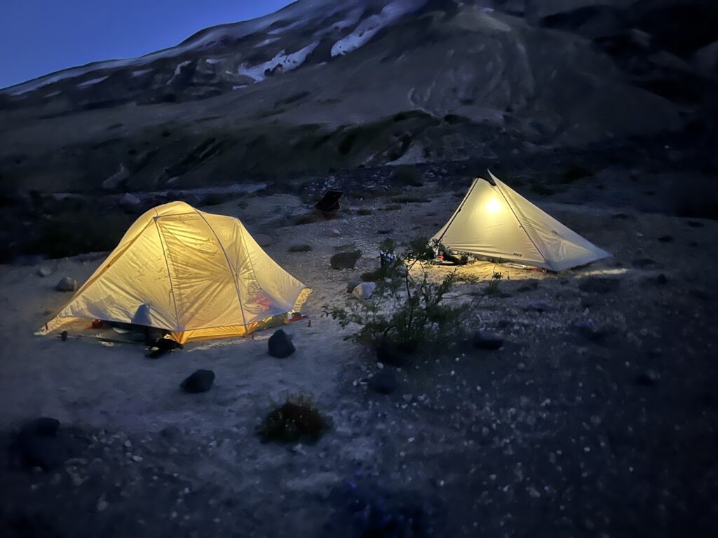 We were lucky to find some established and clear pads for our tents in the Plains of Abraham.